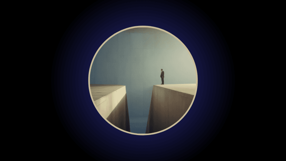 a man standing on a ledge